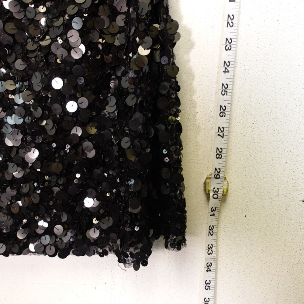 Scala Dress Small Black Mini Bodycon One Shoulder Sequin Party Evening Allover - Picture 7 of 11
